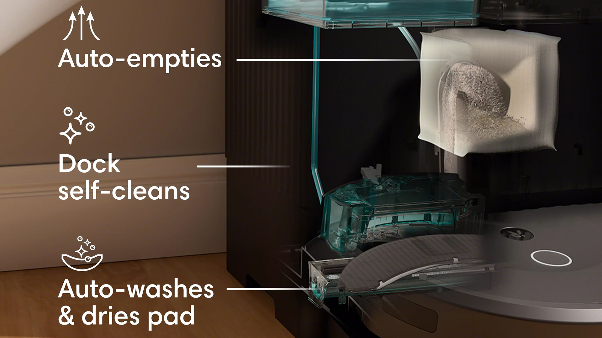 Engineered to powerfully vacuum and mop multiple floor types, the Roomba Combo 10 Max + AutoWash Dock automatically refills and recharges the robot, washes and dries its mopping pad, empties debris and self-cleans so customers can worry less about maintaining their robot while keeping their floors immaculate.