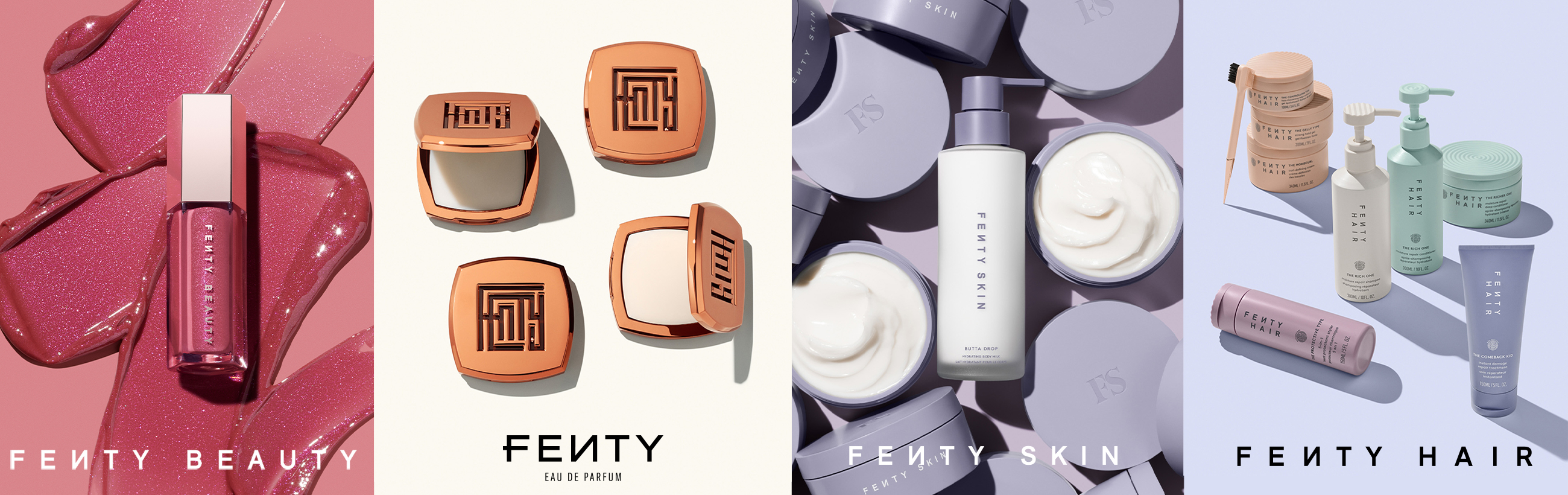 Fenty Hair, Fenty Beauty, Fenty Skin & Fenty Eau de Parfum all available to shop at Sephora